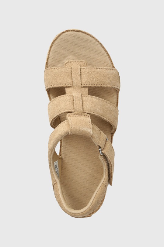 UGG sandały zamszowe dziecięce GOLDENSTAR STRAP beżowy 1136544K