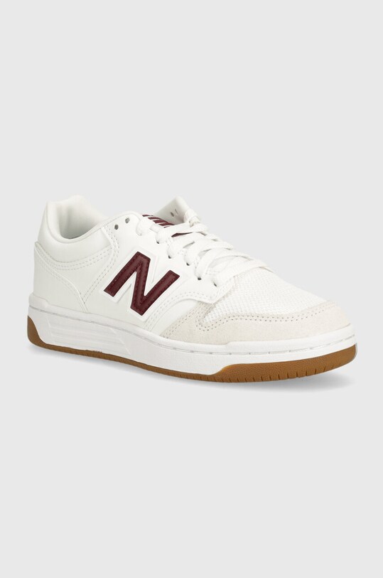 New Balance sneakers pentru copii GSB480FT imitatie de piele intoarsa alb GSB480FT