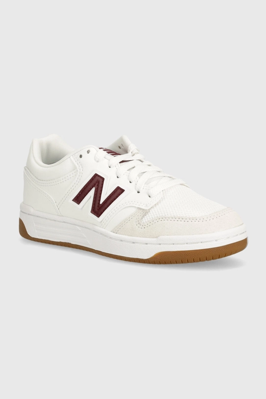 New Balance sneakers pentru copii GSB480FT imitatie de piele intoarsa alb GSB480FT