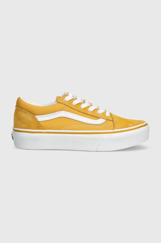 Detské tenisky Vans Old Skool Platform semišová koža žltá VN0009PDLSV