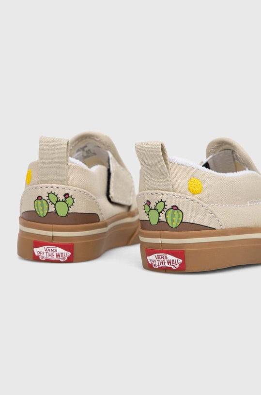 Chłopiec Vans tenisówki dziecięce Slip-On V Cactus VN000CPSGRN beżowy