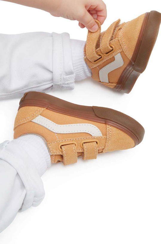 Παιδικά πάνινα παπούτσια Vans Old Skool V υφασμάτινο καφέ VN000CRW5QJ
