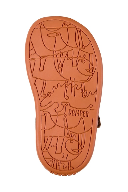 Detské kožené sandále Camper 80372 hnedá
