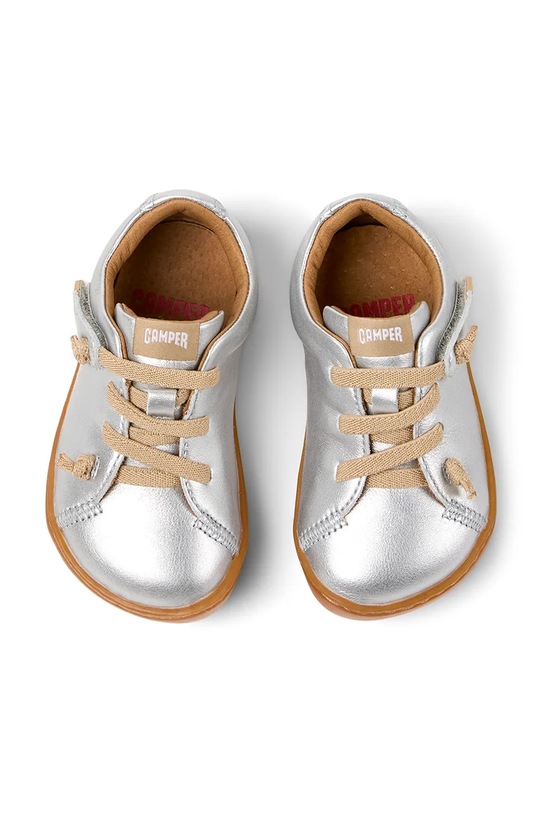 Camper półbuty skórzane dziecięce srebrny 80212