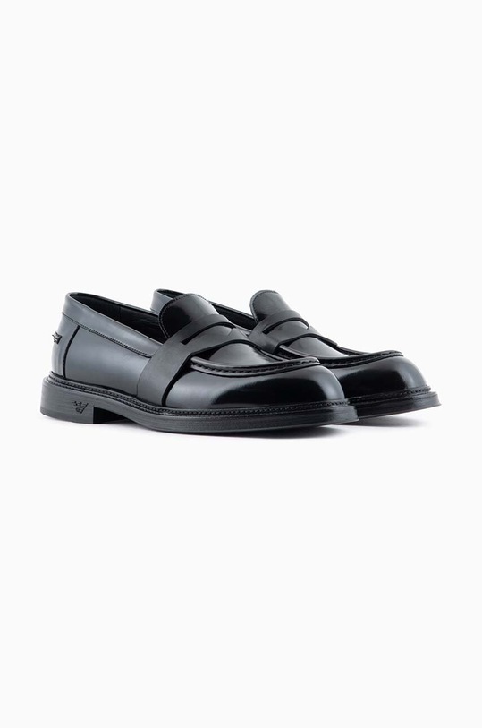Kožené mokasíny Emporio Armani X4A182.XN944.K001 černá SS24