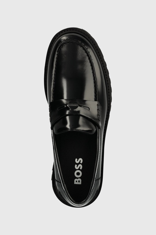 Шкіряні мокасини BOSS Richayl чорний 50512920.001