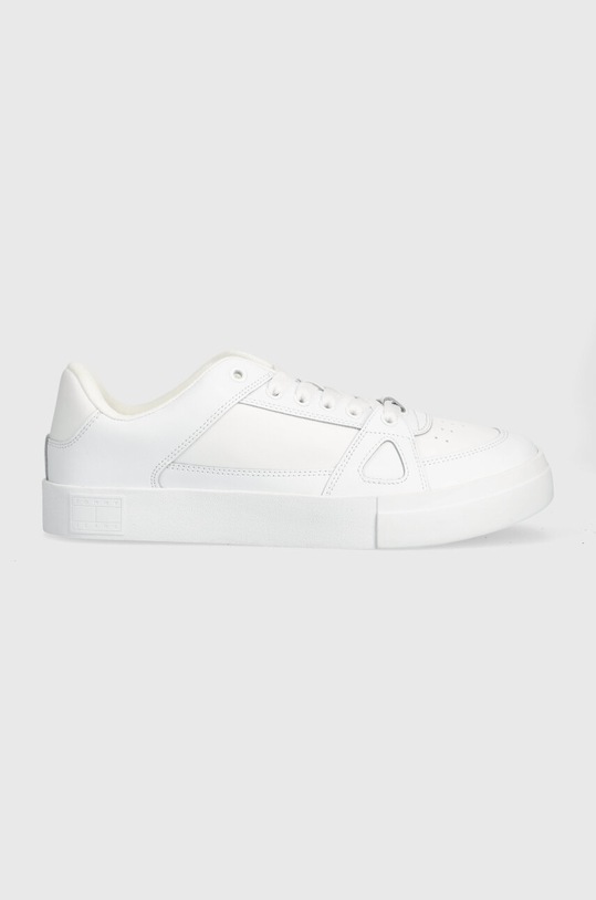 Tommy Jeans sneakersy skórzane TJM VULCANIZED FOXING FLAG syntetyczny biały EM0EM01313