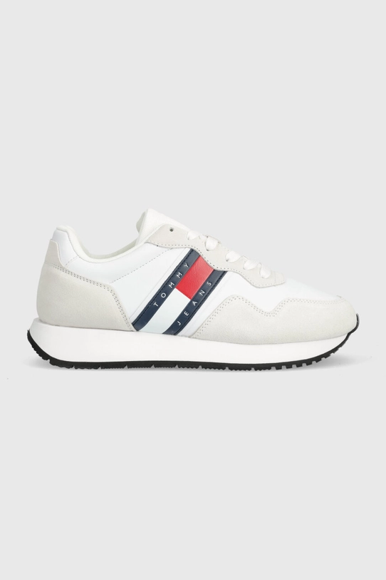 Tommy Jeans sneakersy skórzane TJM MODERN RUNNER skóra zamszowa biały EM0EM01316