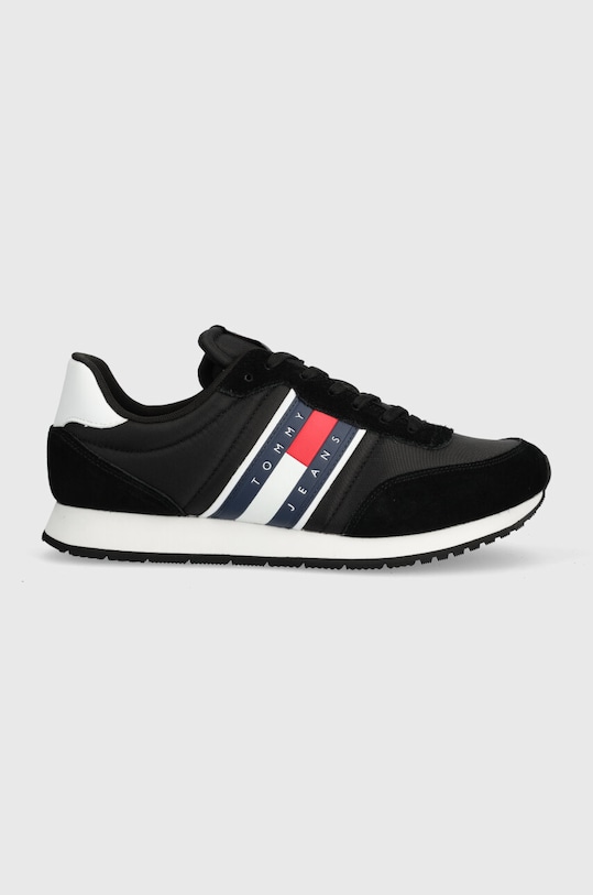 Tommy Jeans sneakers TJM RUNNER CASUAL ESS piele întoarsă negru EM0EM01351