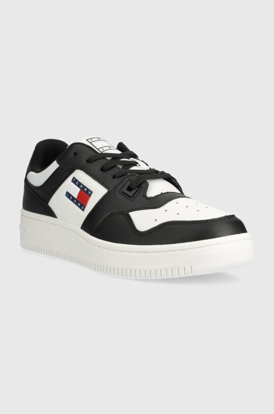 Δερμάτινα αθλητικά παπούτσια Tommy Jeans TJM RETRO BASKET ESS EM0EM01395 μαύρο SS24
