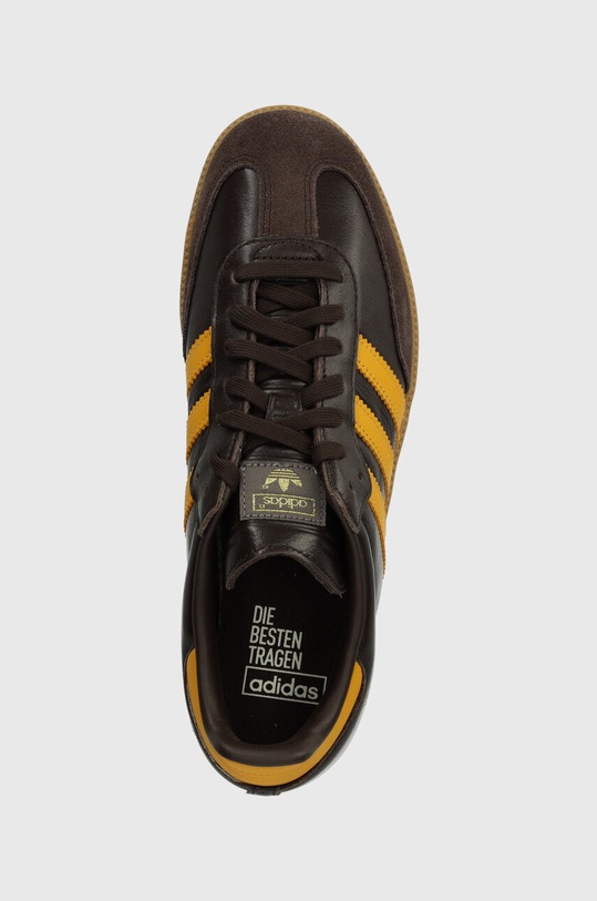 Boty Kožené tenisky adidas Originals Samba OG IG6174 hnědá