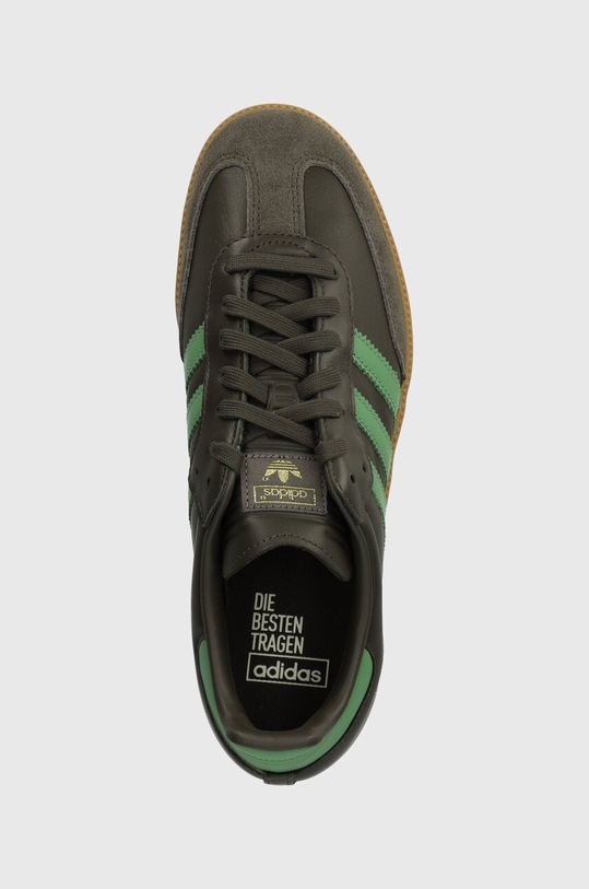 Kožne tenisice adidas Originals Samba OG zelena IG6175