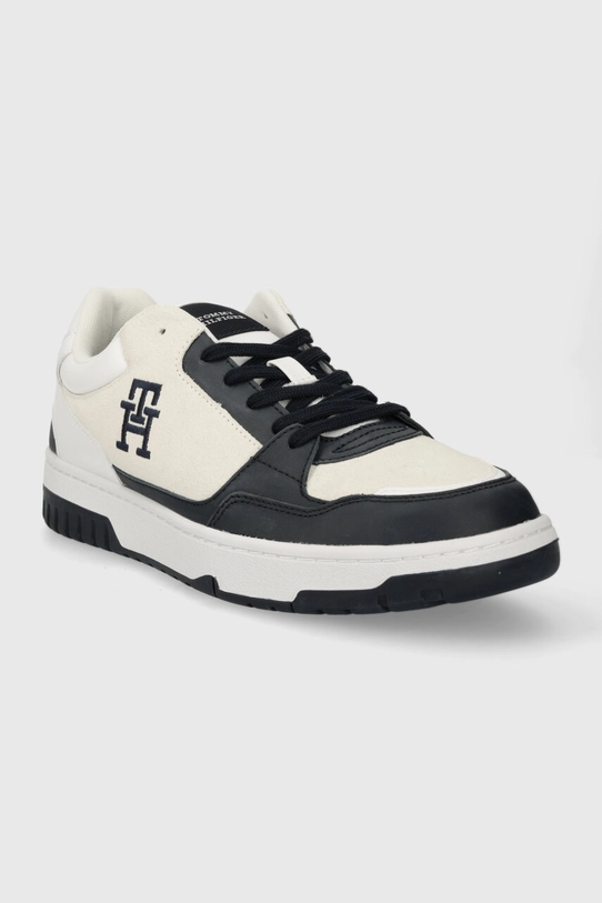 Шкіряні кросівки Tommy Hilfiger TH BASKET STREET SUEDE MIX FM0FM04873 темно-синій SS24