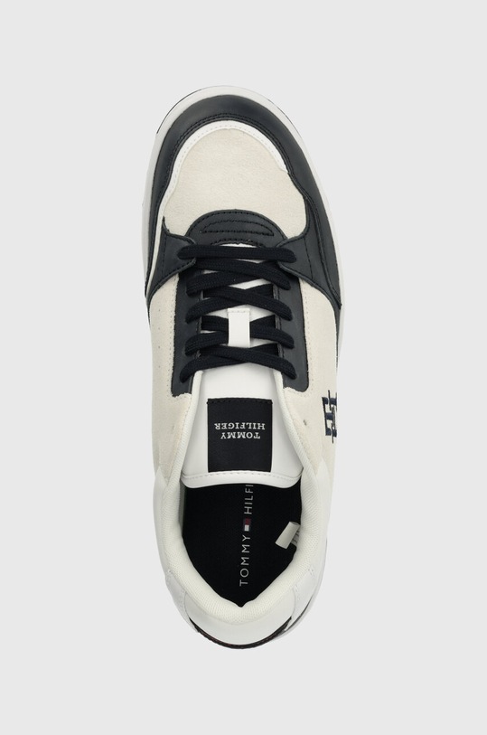 Kožené tenisky Tommy Hilfiger TH BASKET STREET SUEDE MIX námořnická modř FM0FM04873
