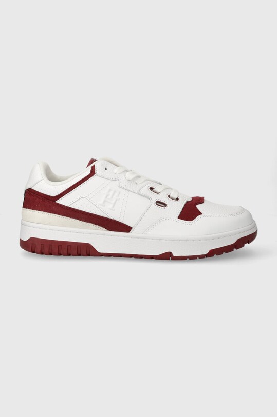 Kožne tenisice Tommy Hilfiger TH BASKET STREET LTH niska bijela FM0FM04874