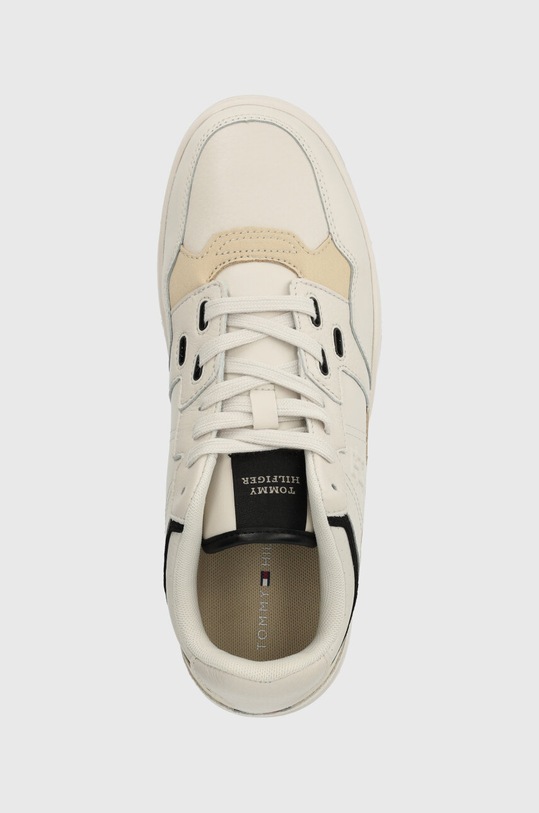Tommy Hilfiger bőr sportcipő TH BASKET STREET LTH bézs FM0FM04874