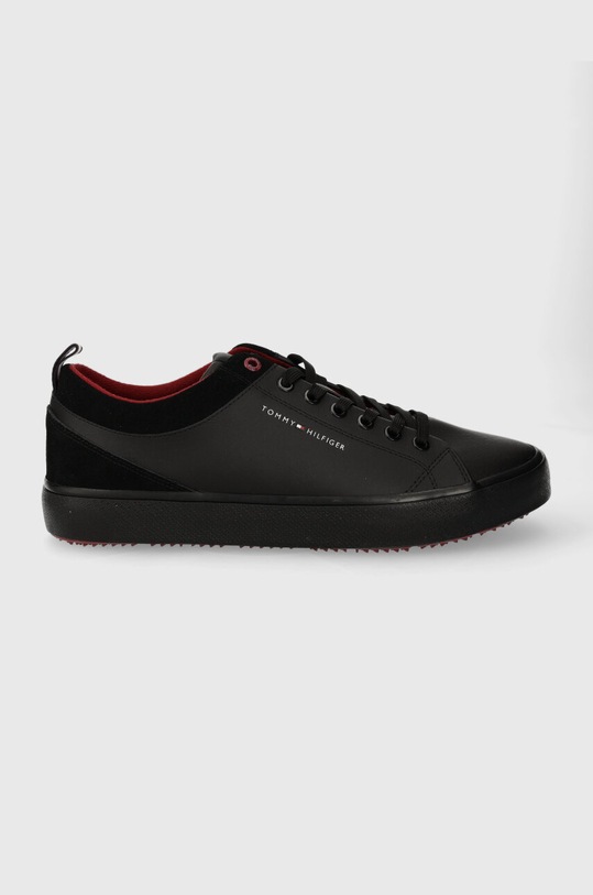 Tommy Hilfiger sneakersy skórzane TH HI VULC CLEAT LOW LTH MIX skóra zamszowa czarny FM0FM04884