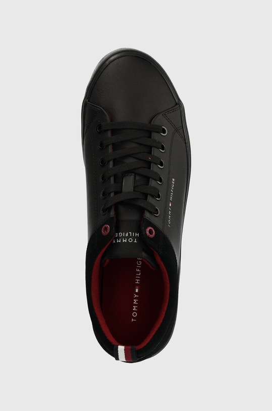 Tommy Hilfiger sneakersy skórzane TH HI VULC CLEAT LOW LTH MIX czarny FM0FM04884