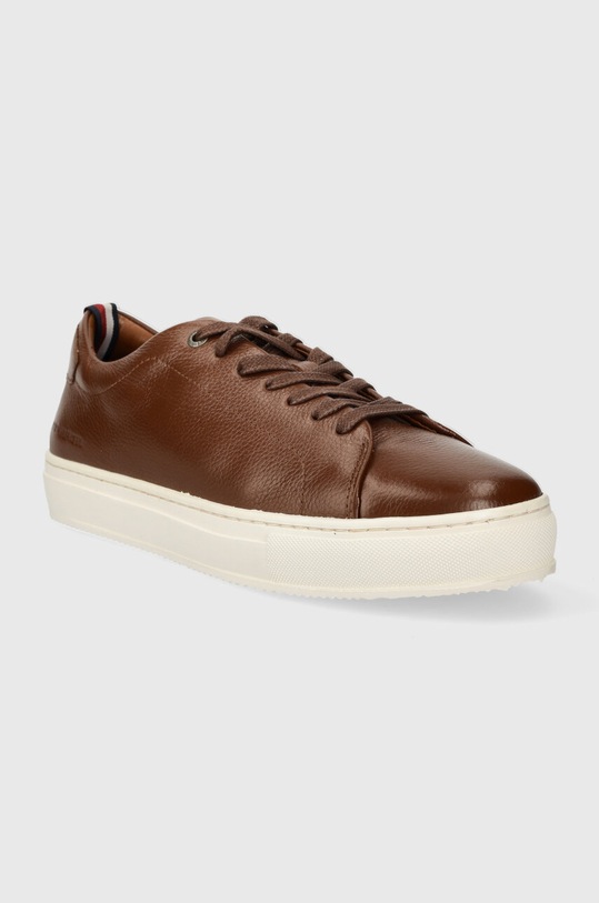 Шкіряні кросівки Tommy Hilfiger PREMIUM CUPSOLE GRAINED LTH FM0FM04893 коричневий SS24