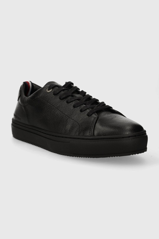 Kožené tenisky Tommy Hilfiger PREMIUM CUPSOLE GRAINED LTH FM0FM04893 čierna SS24