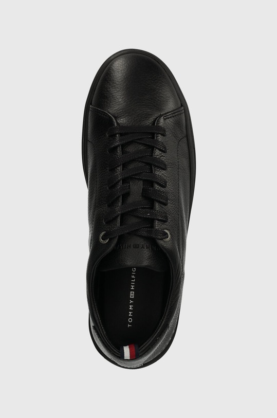 Kožené tenisky Tommy Hilfiger PREMIUM CUPSOLE GRAINED LTH čierna FM0FM04893
