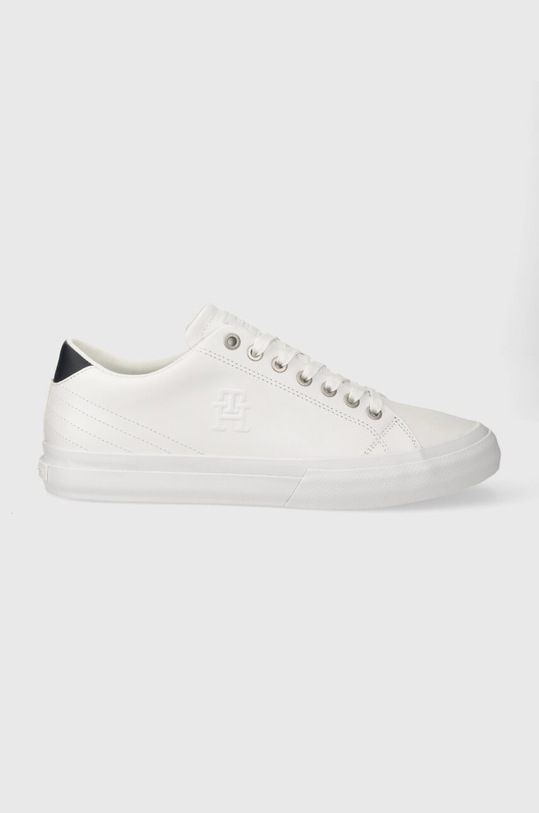 Tommy Hilfiger sneakers in pelle TH HI VULC STREET LOW LTH ESS bassa bianco FM0FM04896
