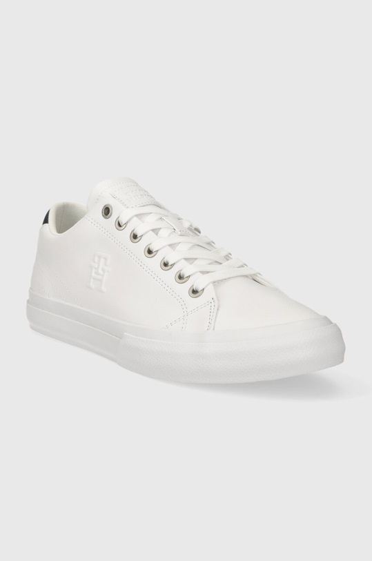 Tommy Hilfiger sneakers in pelle TH HI VULC STREET LOW LTH ESS FM0FM04896 bianco SS24