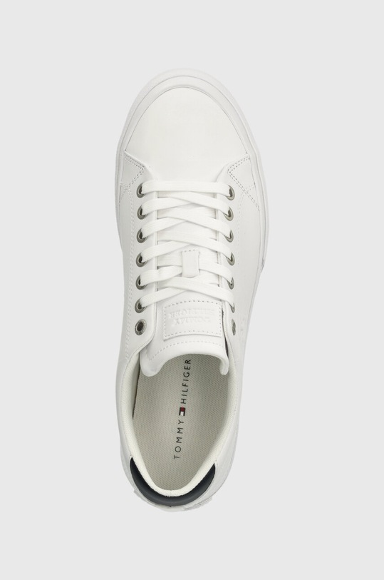 Tommy Hilfiger sneakers in pelle TH HI VULC STREET LOW LTH ESS bianco FM0FM04896