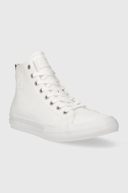 Tommy Hilfiger bőr sneaker TH HI VULC STREET LTH ESS FM0FM04897 fehér SS24