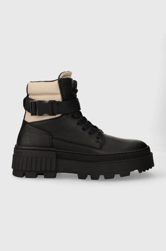 Tommy Hilfiger buty TH ELEVATED CHUNKY LTH BKLE BOOT skóra licowa czarny FM0FM04909