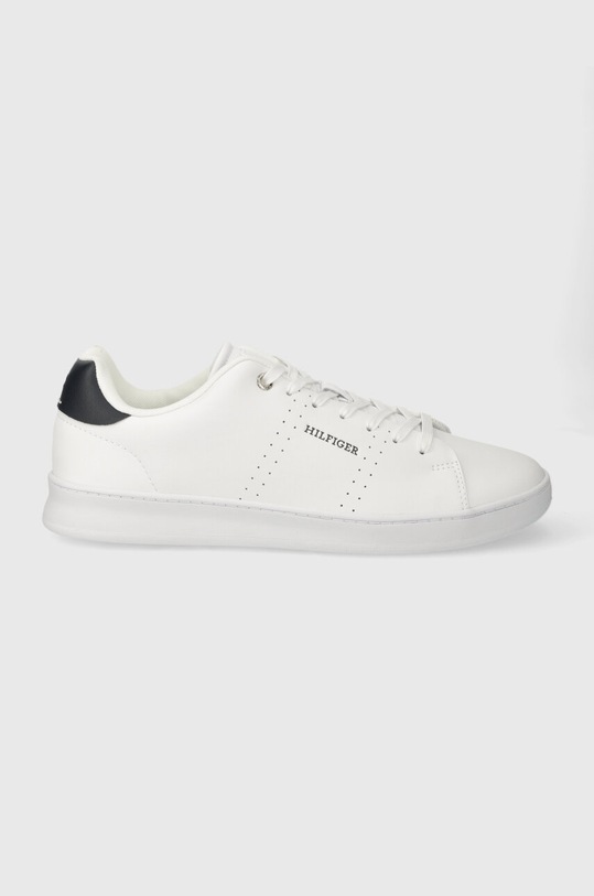 Kožené sneakers boty Tommy Hilfiger COURT CUP LTH PERF DETAIL nízký bílá FM0FM05038