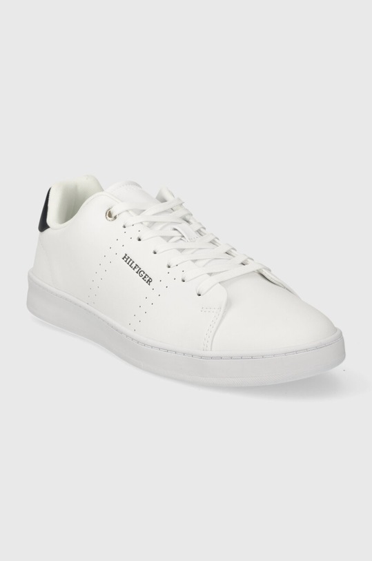 Kožené sneakers boty Tommy Hilfiger COURT CUP LTH PERF DETAIL FM0FM05038 bílá SS24