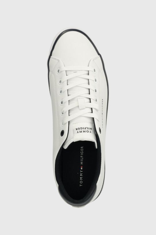Kožené tenisky Tommy Hilfiger TH HI VULC CORE LOW LEATHER ESS biela FM0FM05041