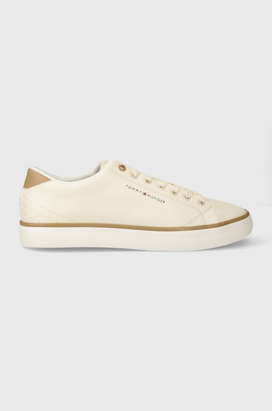 Tommy Hilfiger tenisówki skórzane TH HI VULC CORE LOW LEATHER ESS syntetyczny beżowy FM0FM05041