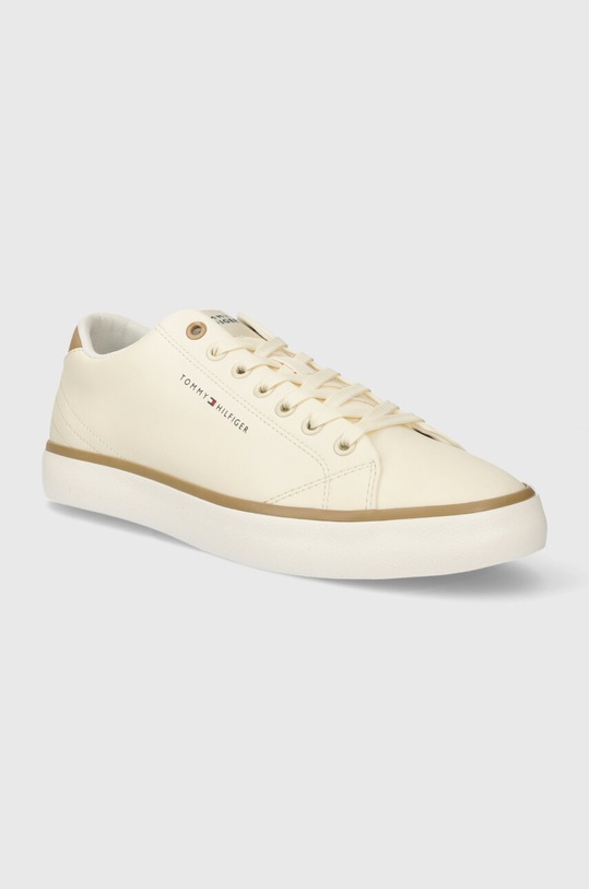 Tommy Hilfiger tenisówki skórzane TH HI VULC CORE LOW LEATHER ESS FM0FM05041 beżowy AW24