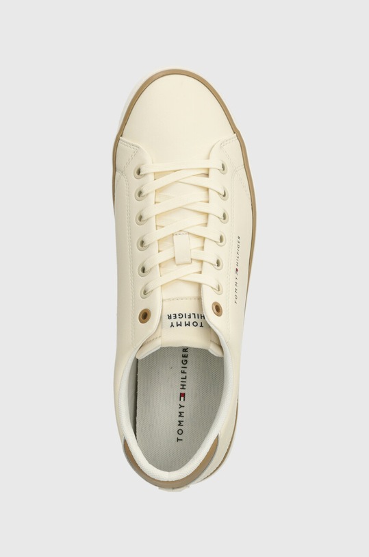 Tommy Hilfiger tenisówki skórzane TH HI VULC CORE LOW LEATHER ESS beżowy FM0FM05041