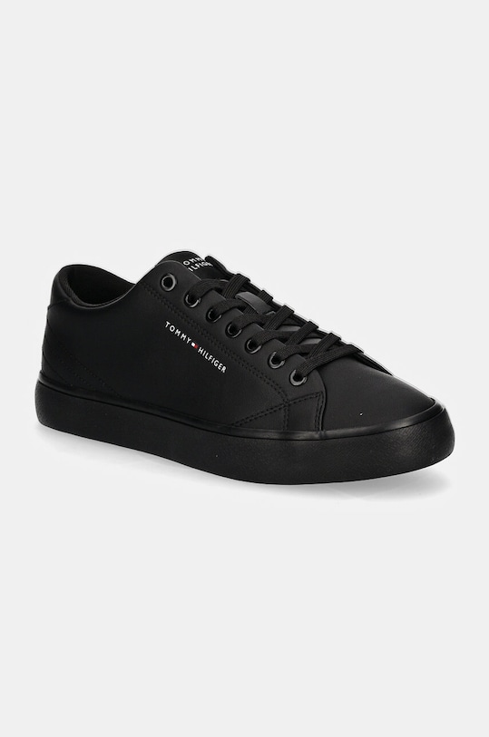 Δερμάτινα ελαφριά παπούτσια Tommy Hilfiger TH HI VULC CORE LOW LEATHER ESS συνθετικό μαύρο FM0FM05041