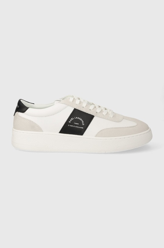 Usnjene superge Karl Lagerfeld KOURT III Zrnato usnje bela KL51524.011