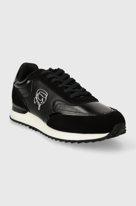 Karl Lagerfeld sneakersy skórzane VELOCITOR II KL52931N.400 czarny SS24