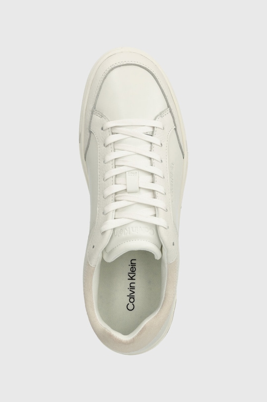 Шкіряні кросівки Calvin Klein LOW TOP LACE UP LTH білий HM0HM01455