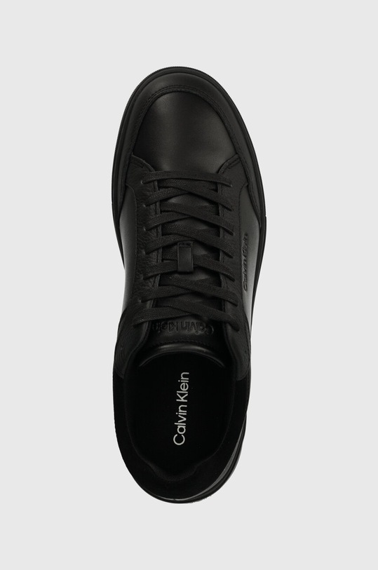 Calvin Klein sneakersy skórzane LOW TOP LACE UP LTH czarny HM0HM01455