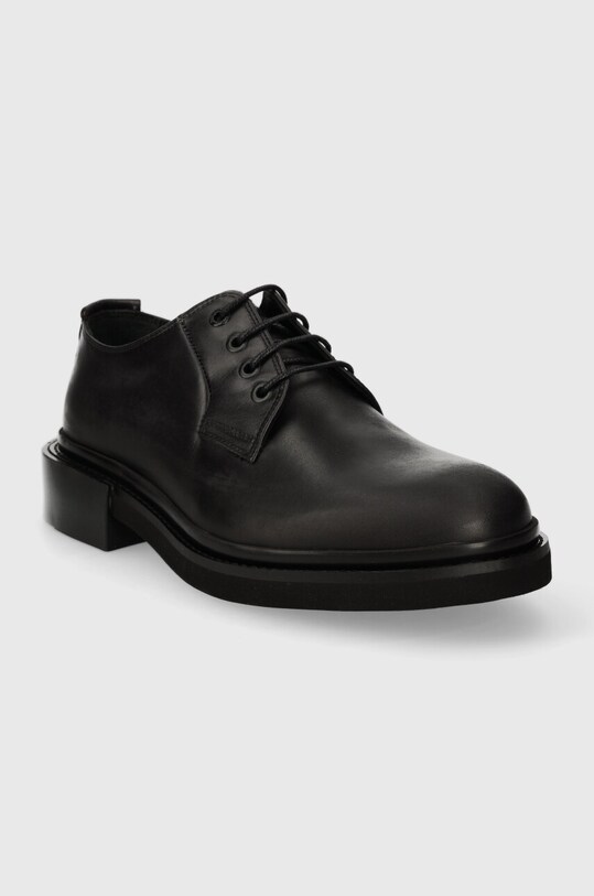 Δερμάτινα κλειστά παπούτσια Calvin Klein POSTMAN DERBY HM0HM01356 μαύρο SS24
