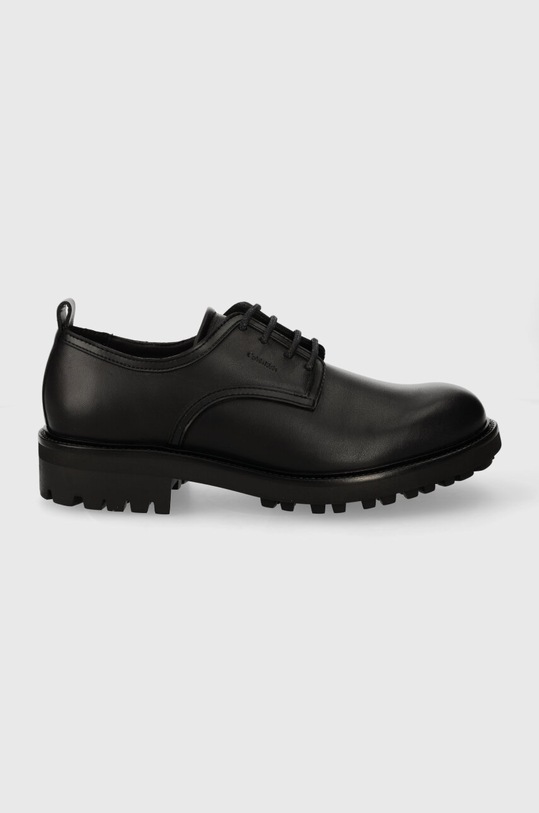 Calvin Klein bőr félcipő DERBY MIX elegáns fekete HM0HM01354