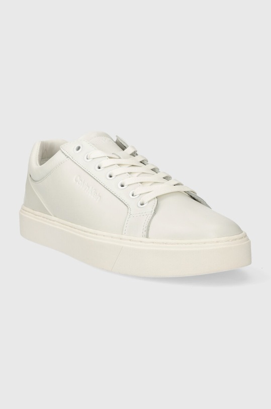 Calvin Klein sneakersy skórzane LOW TOP LACE UP ARCHIVE STRIPE HM0HM01292 biały SS24