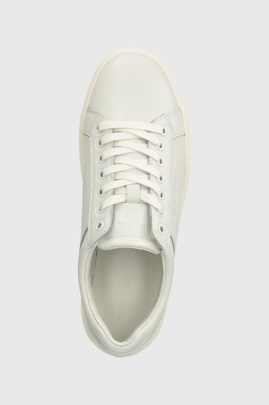 Calvin Klein sneakersy skórzane LOW TOP LACE UP ARCHIVE STRIPE biały HM0HM01292