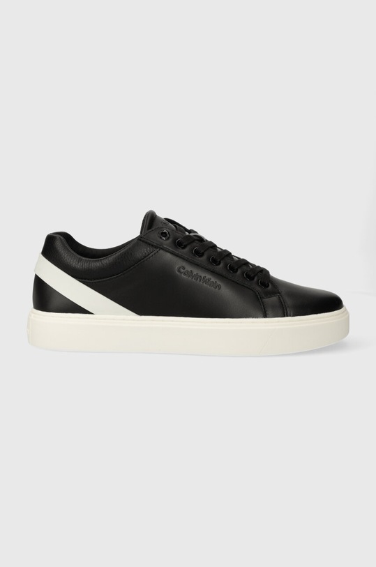 Calvin Klein sneakers din piele LOW TOP LACE UP ARCHIVE STRIPE Planet friendly negru HM0HM01292