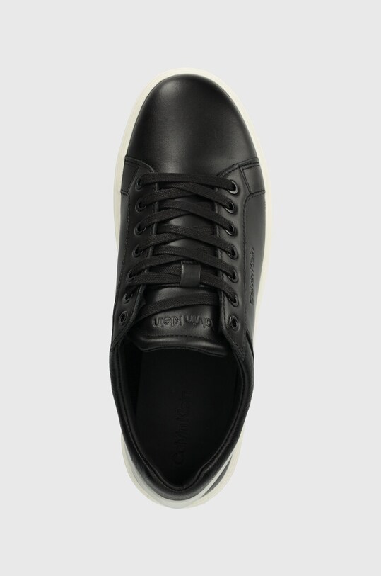 Kožne tenisice Calvin Klein LOW TOP LACE UP ARCHIVE STRIPE crna HM0HM01292