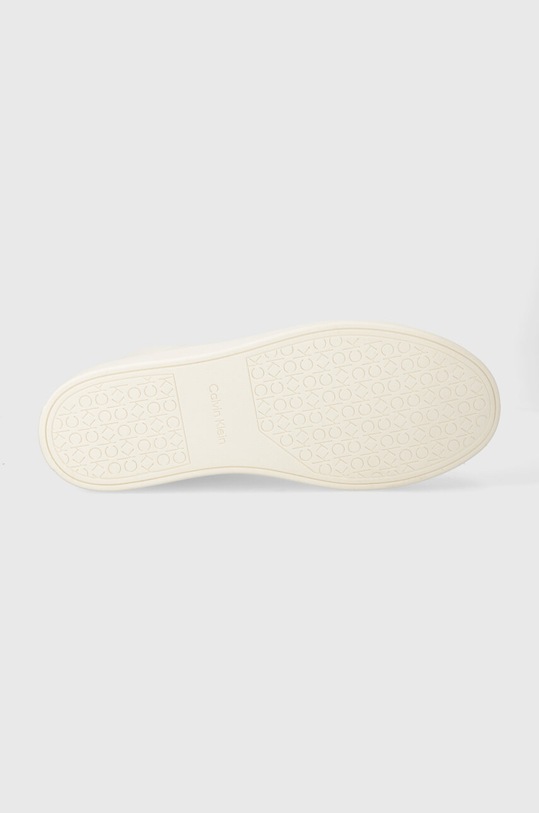 Calvin Klein sneakersy skórzane HIGH TOP LACE UP ARCHIVE STRIPE HM0HM01291 biały
