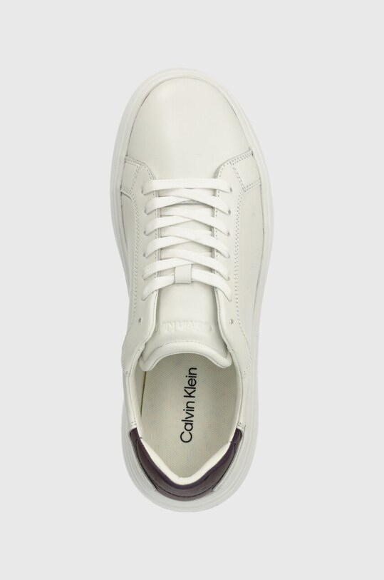 Шкіряні кросівки Calvin Klein LOW TOP LACE UP PET білий HM0HM01288