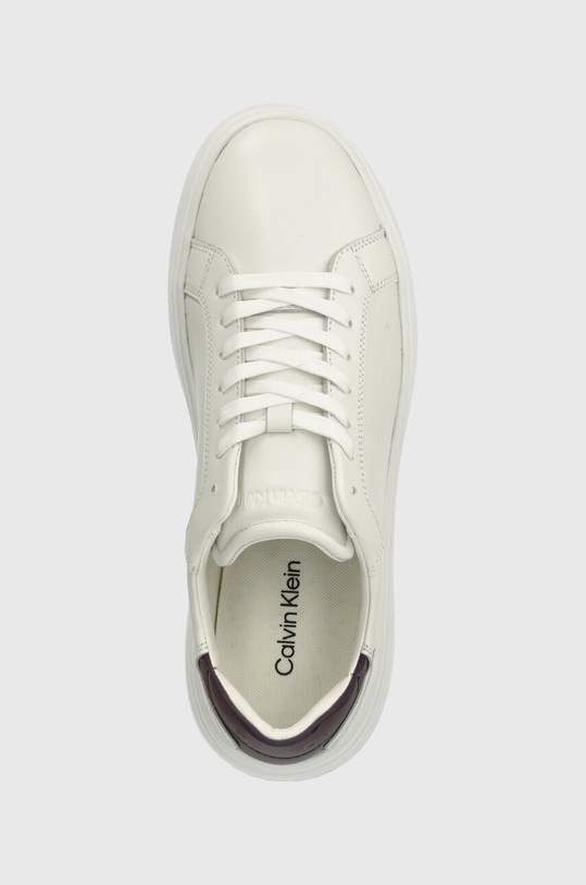 Calvin Klein sneakers din piele LOW TOP LACE UP PET alb HM0HM01288